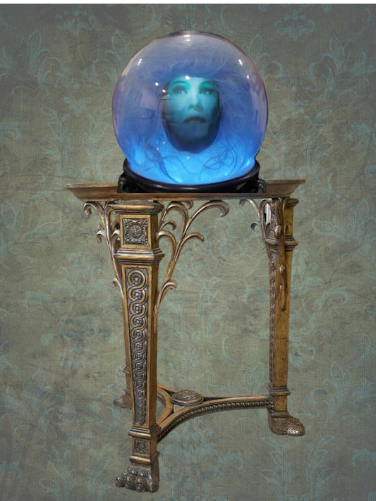 Premium Animated Crystal Ball with Victorian Metal Table