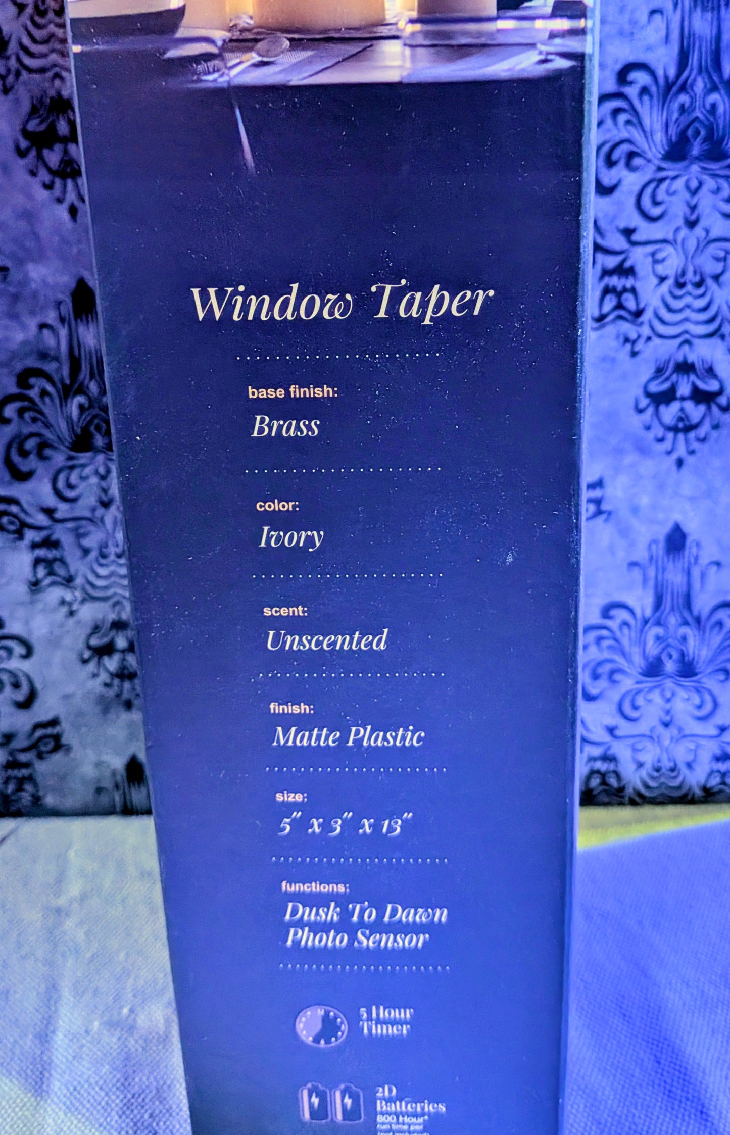 Veraflame Radiance window Taper Flickering Candle