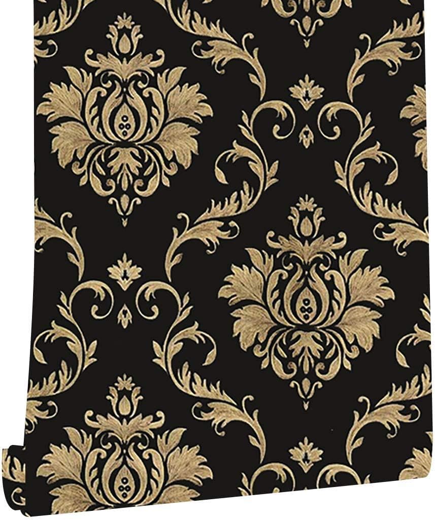 #8001 - Black Damask Wall Paper