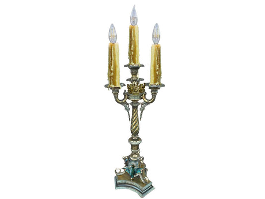 Haunted Mansion inspired Brass Lamp with Gargoyles and Bats
