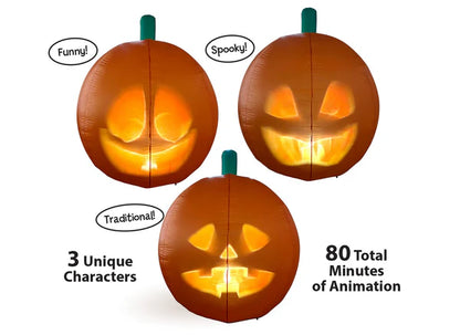 ANIMAT3D Inflatable Jabberin' Jack Talking Animated Inflatable Pumpkin