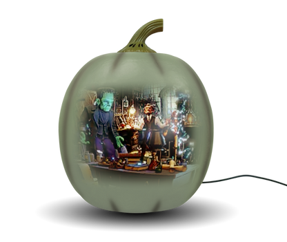 ANIMAT3D Jabberin' Jack Motion Sensor 12 Inch XL Talking Animated White Pumpkin