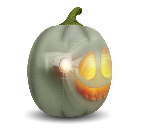 ANIMAT3D Jabberin' Jack Motion Sensor 12 Inch XL Talking Animated White Pumpkin