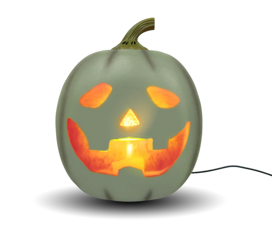 ANIMAT3D Jabberin' Jack Motion Sensor 12 Inch XL Talking Animated White Pumpkin