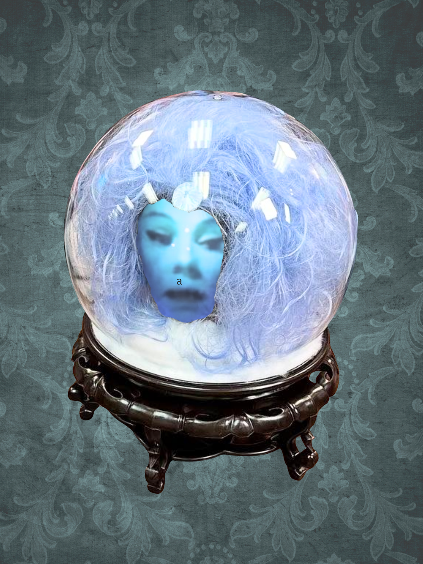 Premium Animated Crystal Ball with Victorian Metal Table