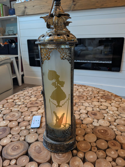 HM Stretching Room Portraits Lantern w/Bat Stanchion Finials