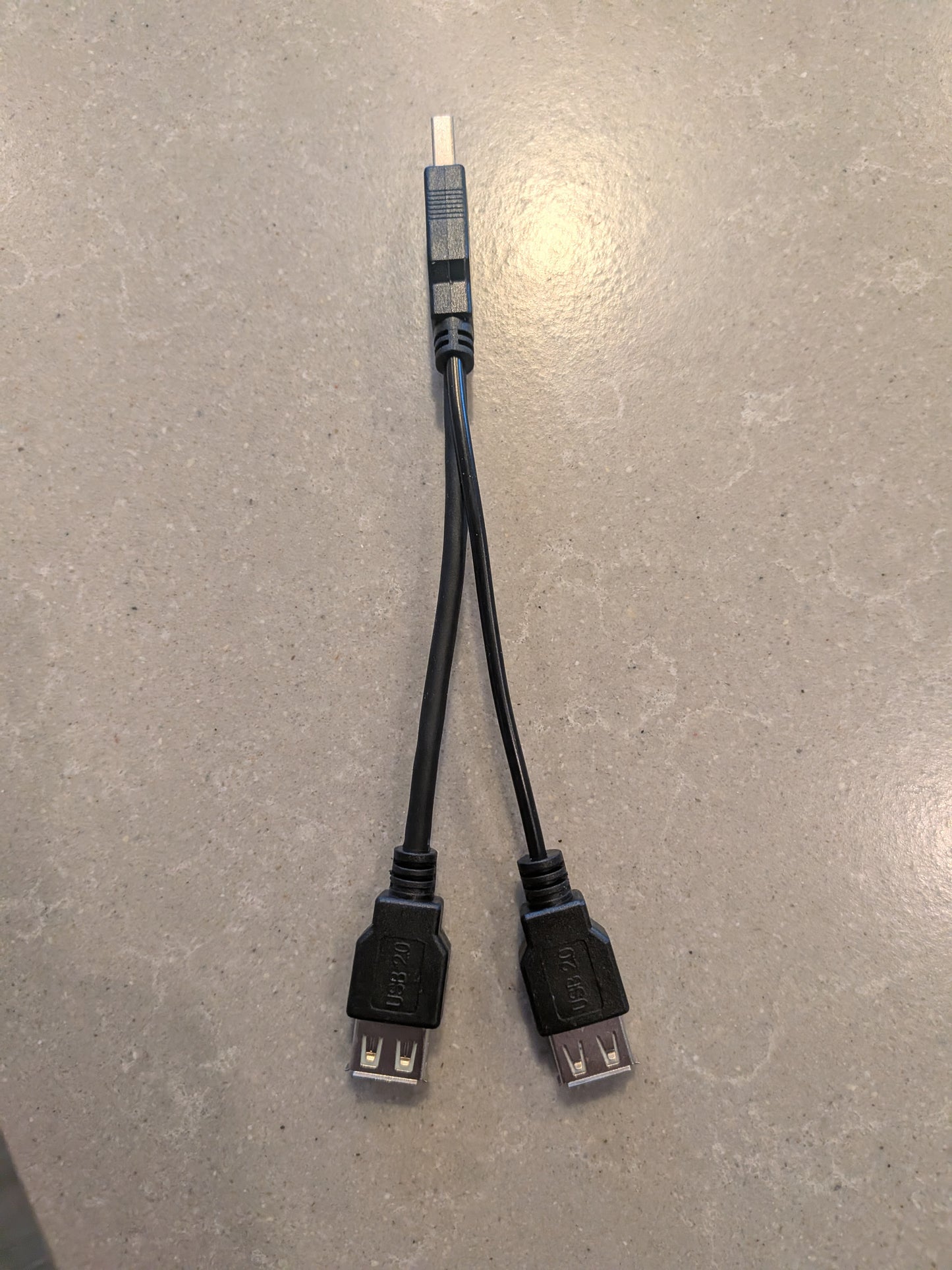 6inch USB 2.0 Male to Dual Female (1 Power, 1 Data/Power) Y-Cable