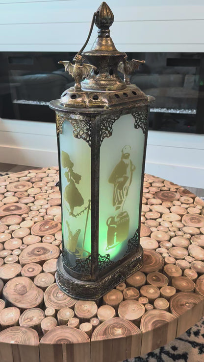 HM Stretching Room Portraits Lantern w/Bat Stanchion Finials