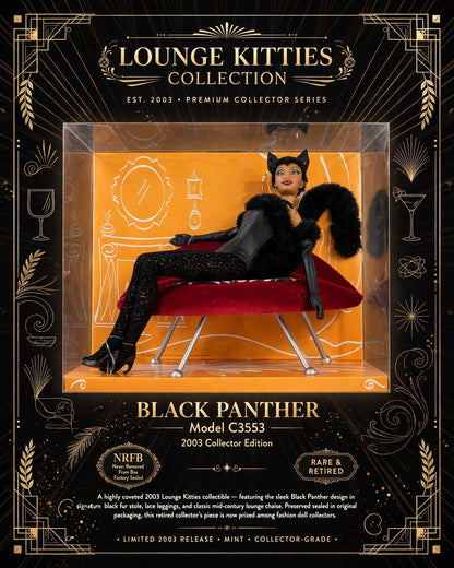 RARE 2003 Lounge Kitties BLACK PANTHER Barbie C3553 NRFB - Factory Sealed w/ Chaise Lounge