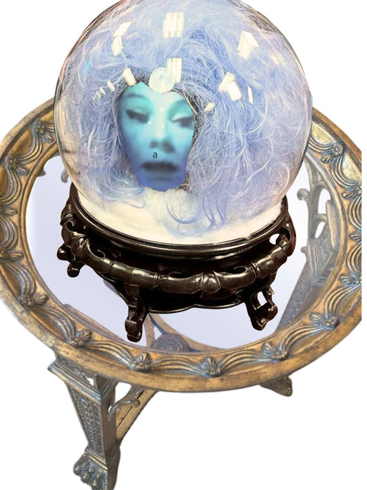 Premium Animated Crystal Ball with Victorian Metal Table